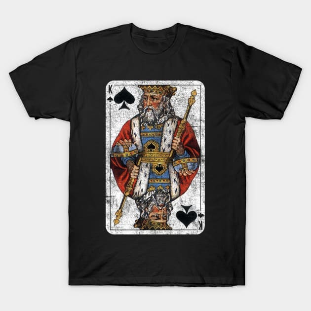 Vintage King of Spades Playing Card T-Shirt by vladocar